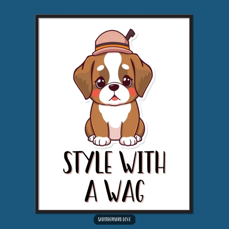 Funny Free Printable Wall Art: Dapper Saint Bernard Decor - DIY Art