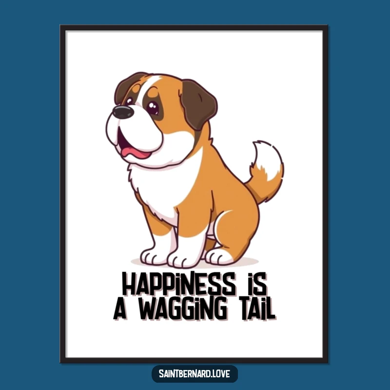 Funny Free Printable Wall Art: Shaking Saint Bernard, Downloadable Decor for Joy