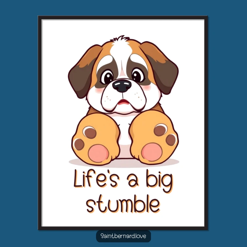 Funny Free Printable Wall Art: Surprised Saint Bernard Decor - DIY Art