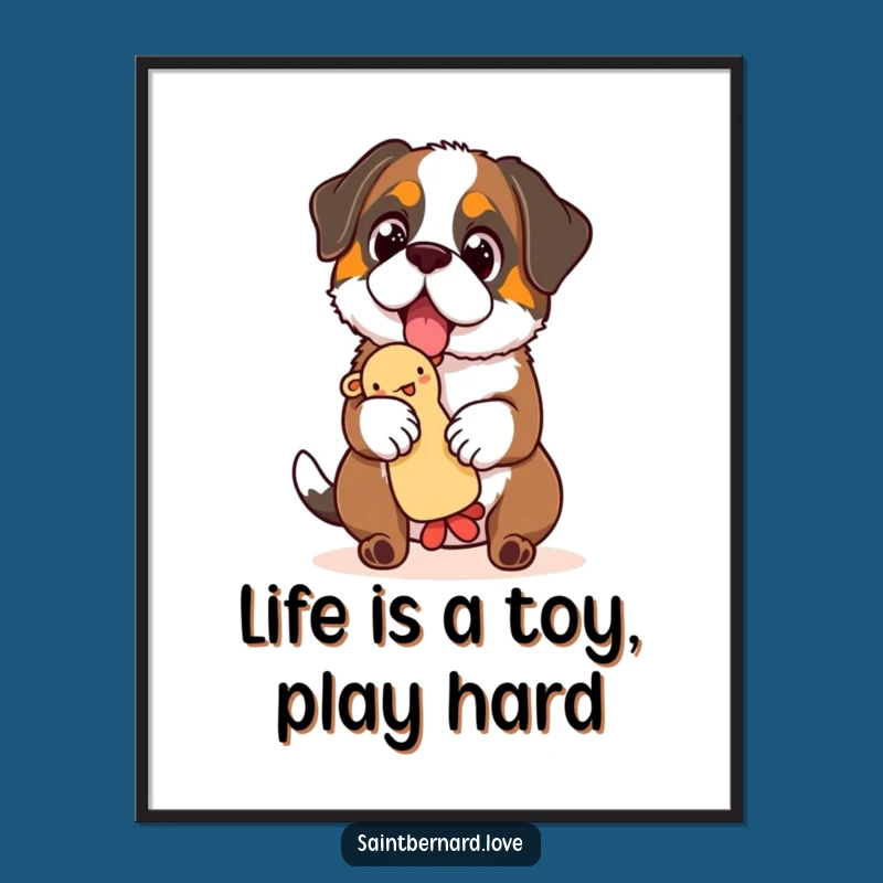 Funny Free Printable Wall Art: Saint Bernard Toy Balance, Downloadable Decor for Charm