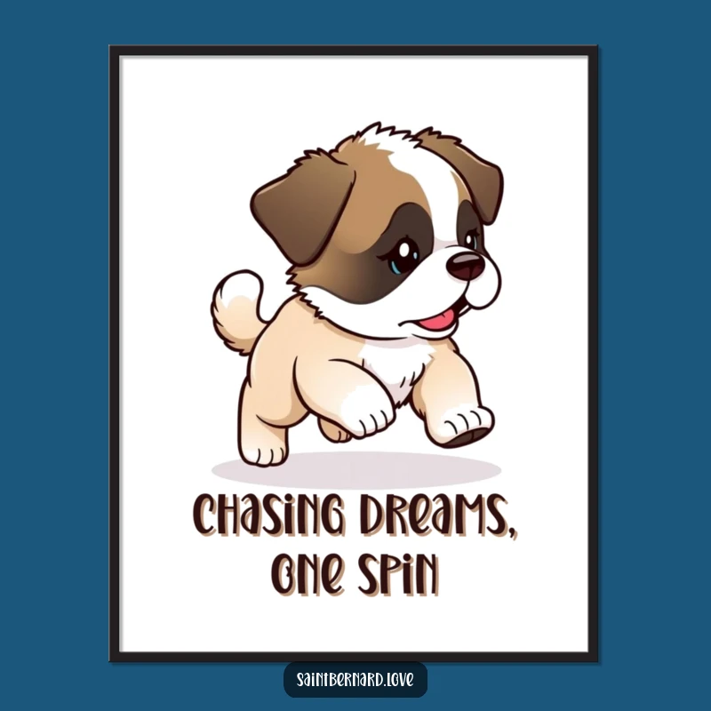 Puppy Art Free Printable: Tail Chase Downloadable Wall Decor