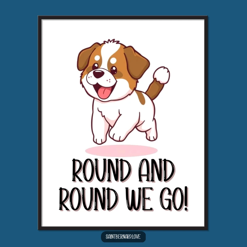 Funny Free Printable Wall Art: Dizzy Kawaii Puppy, Cute Downloadable Decor Gift