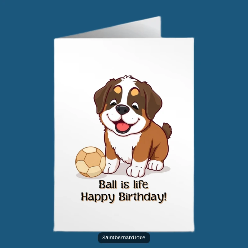 Free Printable Saint Bernard Birthday Card: Hilarious Dog Nudger, Perfect DIY Downloadable Gift