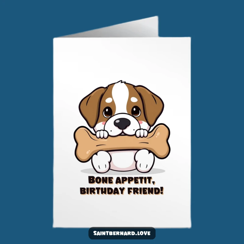 Free Printable Birthday Card: Sneaky Saint Bernard, Funny Bone, Downloadable Gift!