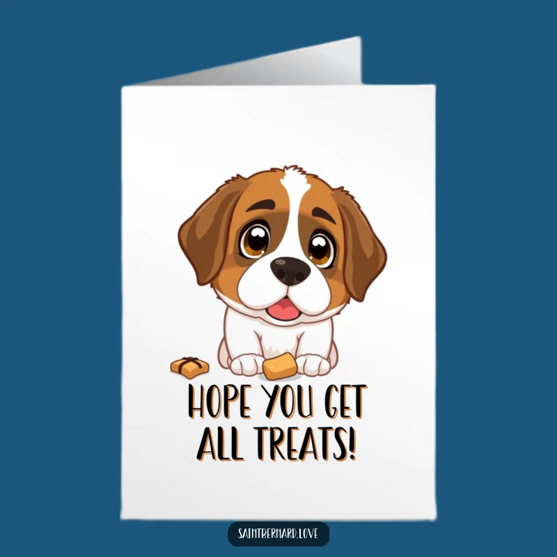 Free Printable Birthday Card: Hopeful Saint Bernard - Funny Downloadable Gift