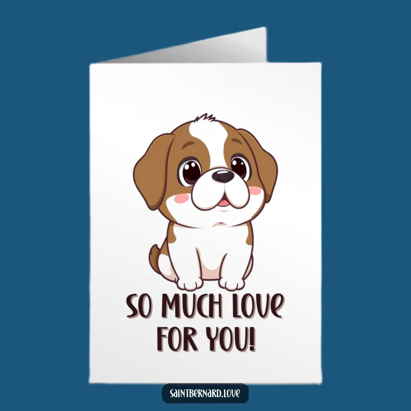 Free Printable Congrats Card: Adoring Kawaii Saint Bernard, Uplifting DIY Downloadable Gift