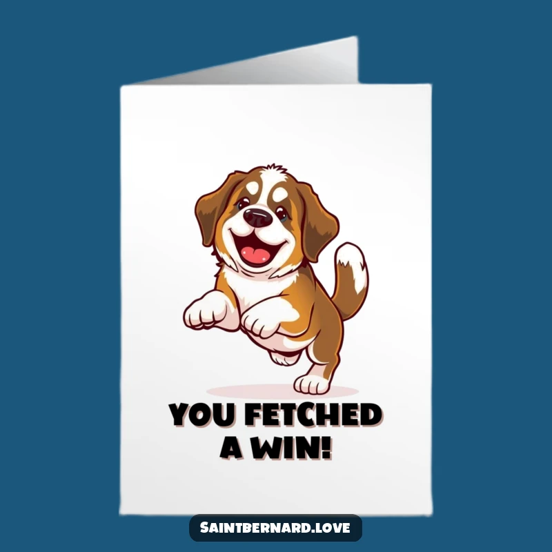 Free Printable Congrats Card: Saint Bernard Fetching Success, Your Downloadable Gift!
