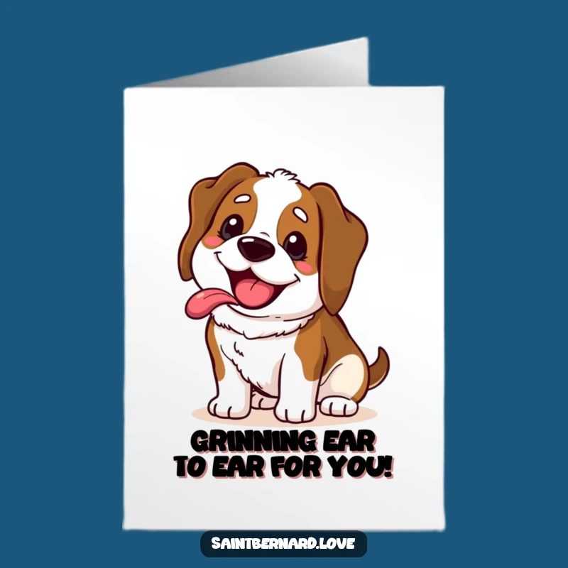 Free Printable Congrats Card: Happy Saint Bernard Grin, Funny Downloadable Gift!