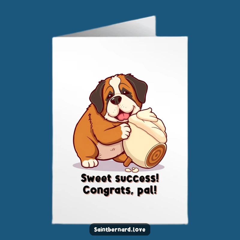 Free Printable Congrats Card: Saint Bernard Ice Cream Funny Downloadable Gift