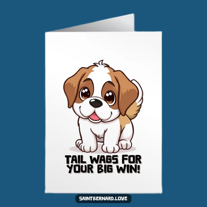 Free Printable Congrats Card: Happy Saint Bernard Dog, Funny Downloadable Gift for Achievements