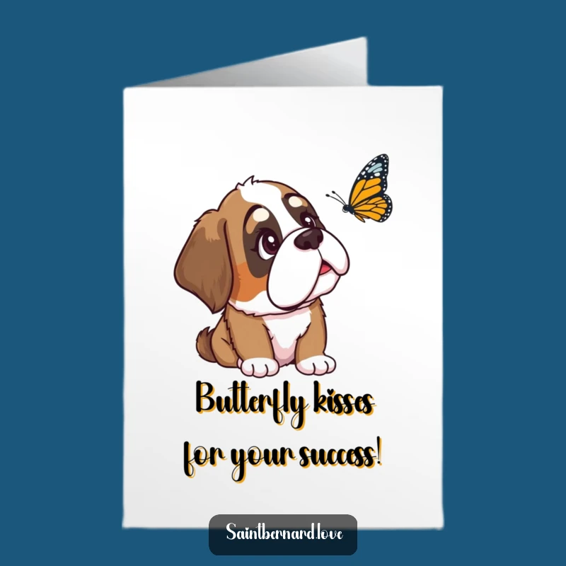Wondering Saint Bernard Free Printable Congrats Card - Calm Dog Downloadable Gift