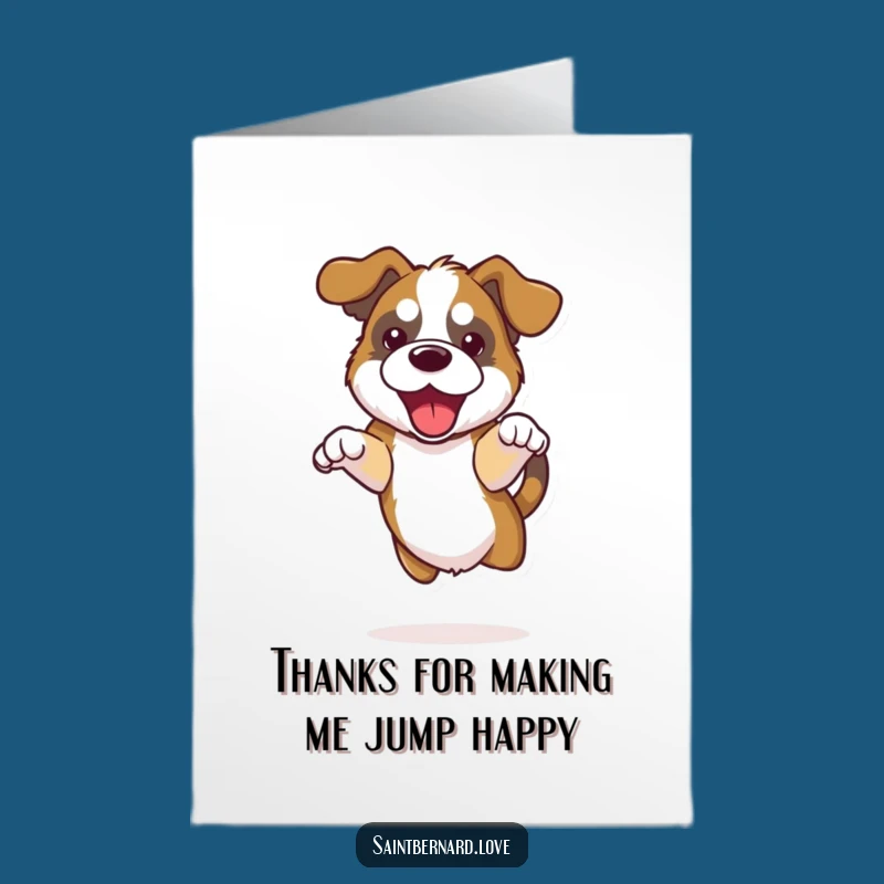 Cute Free Printable Thank You Card: St. Bernard Jumps, Funny Downloadable Gift