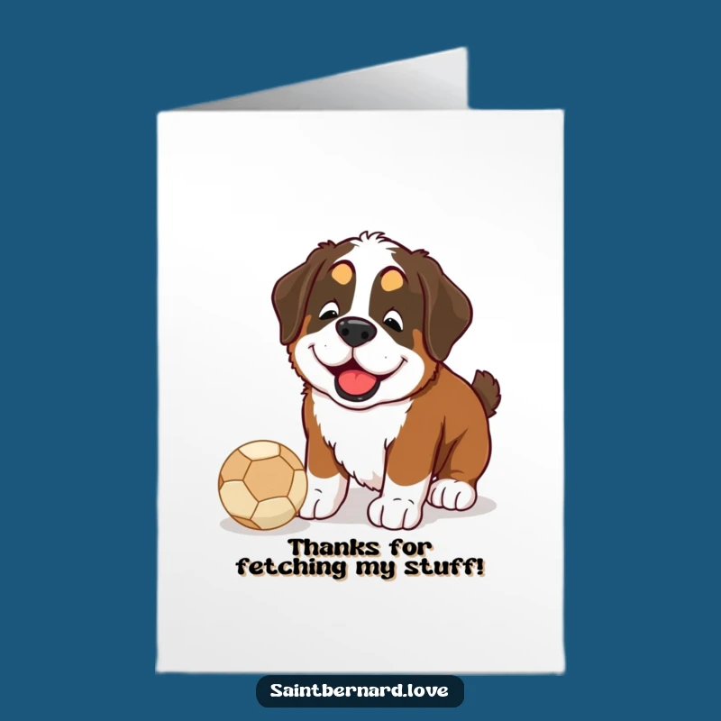 Free Printable Saint Bernard Thank You Card: Adorable Dog Nudger, Perfect DIY Downloadable