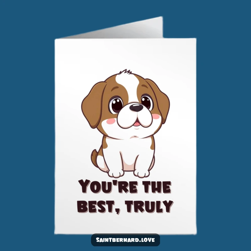 Free Printable Thank You Card: Adoring Kawaii Saint Bernard, Grateful DIY Downloadable Gift