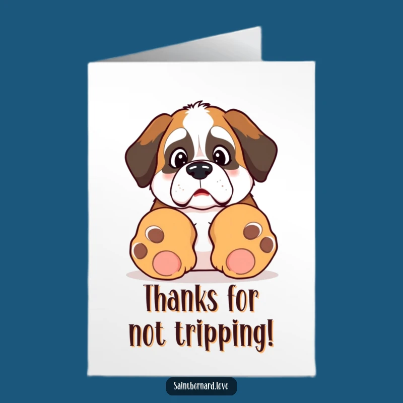 Free Printable Thank You Card: Clumsy Saint Bernard - Funny DIY Gift
