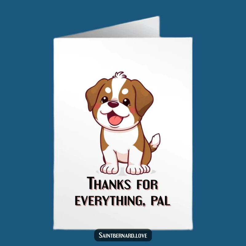 Free Printable Thank You Card: Funny Kawaii Saint Bernard, Heartfelt DIY Downloadable Gift