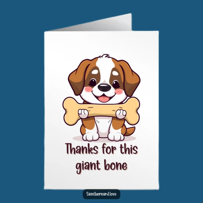Free Printable Thank You Card: Funny Saint Bernard Bone Gift, Grateful Dog Downloadable Gift