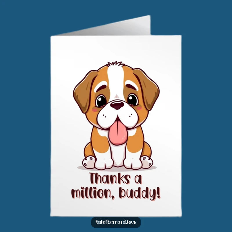 Free Printable Thank You Card: Slobbery Saint Bernard - Express Gratitude with Humor