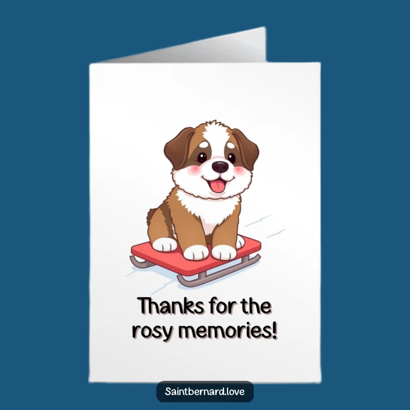 Free Printable Thank You Card: Snowy Pup, Downloadable Gratitude