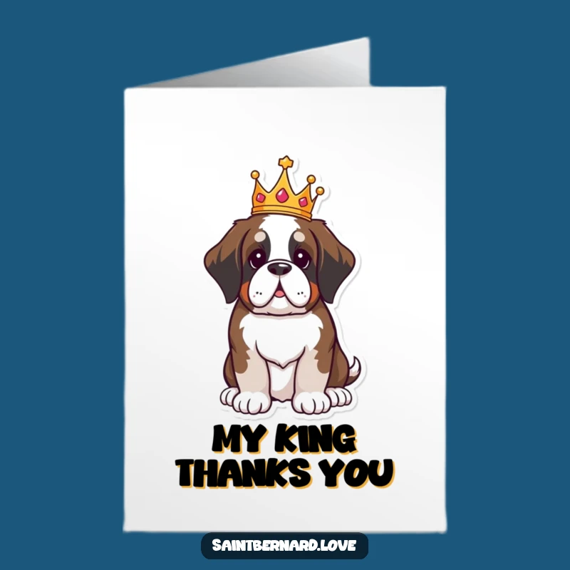 Free Printable Thank You Card: Majestic Kawaii Saint Bernard Crown - Print & Gift!