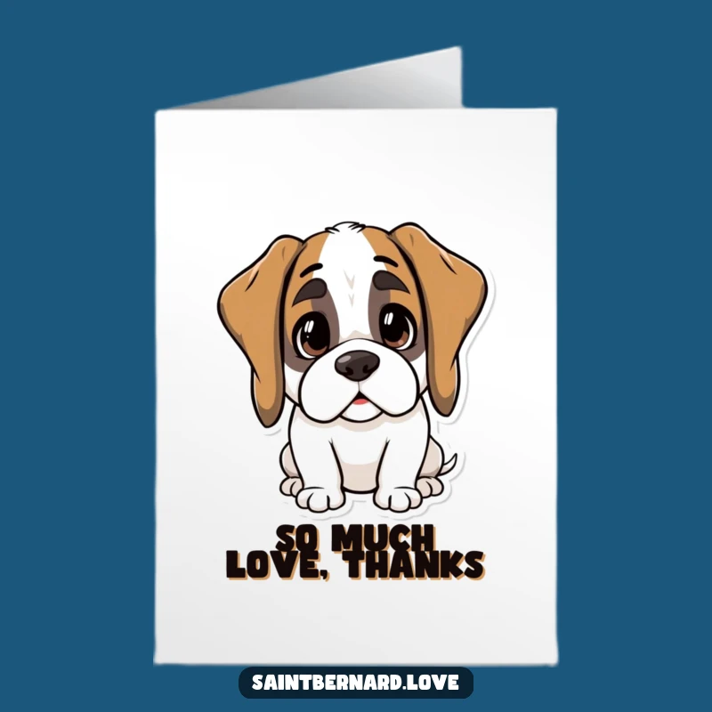 Free Printable Thank You Card: Kawaii St Bernard Curious Funny Downloadable Gift
