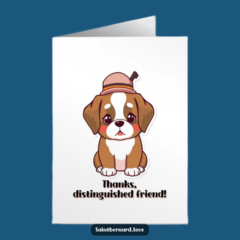 Free Printable Thank You Card: Dapper Saint Bernard - Funny Gratitude