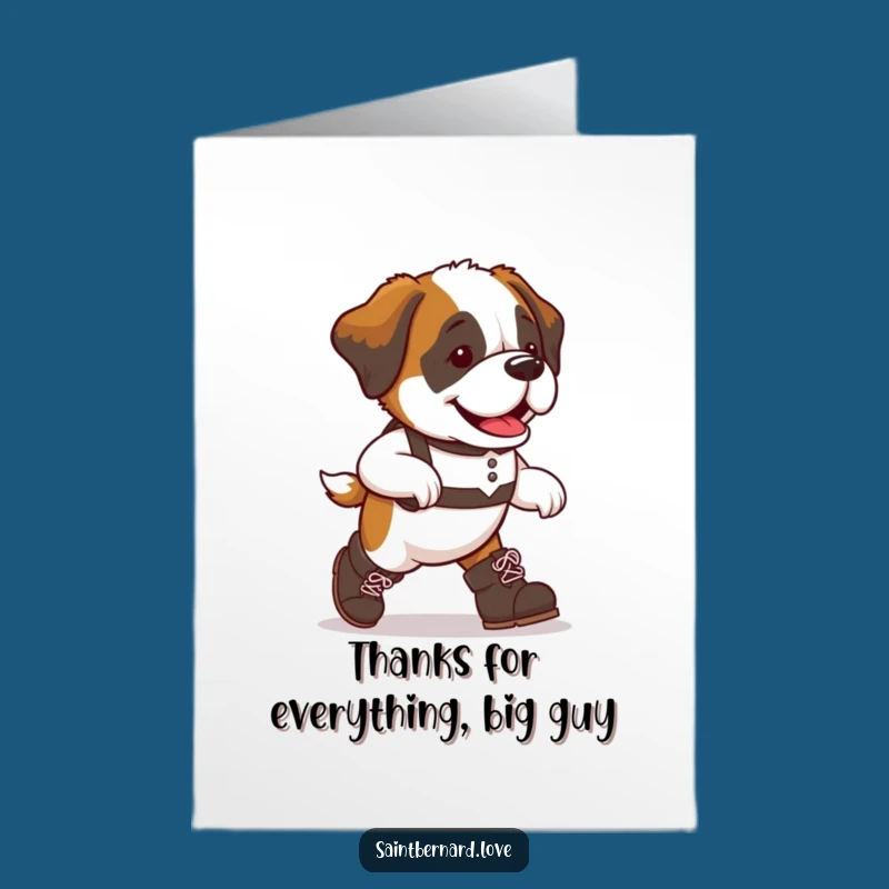 Free Printable Thank You Card: Saint Bernard Dog Boots for a Funny Downloadable Gift