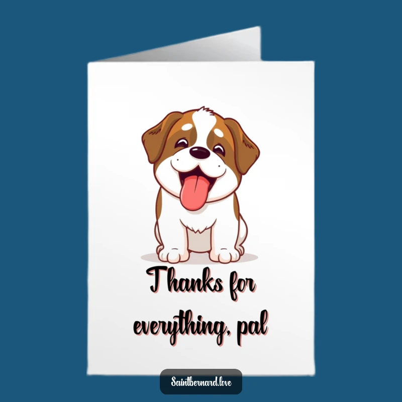 Free Printable Thank You Saint Bernard Card - Enthusiastic Doggy Downloadable Gift