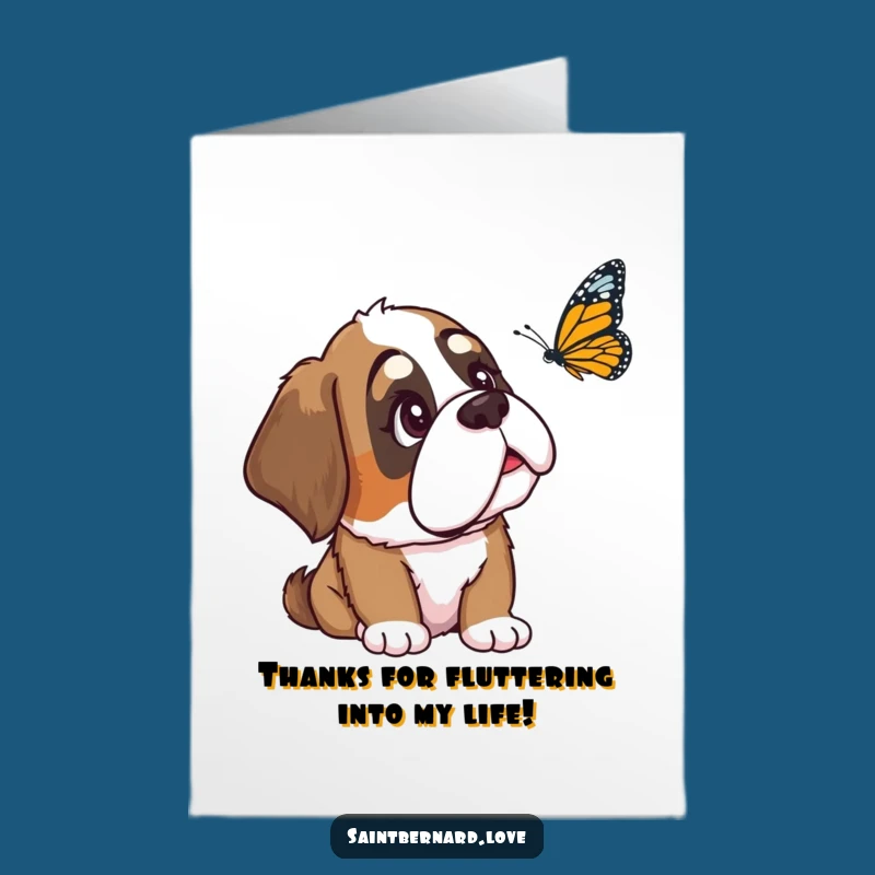 Gentle Saint Bernard Free Printable Thank You Card - Kind Dog Downloadable Gift