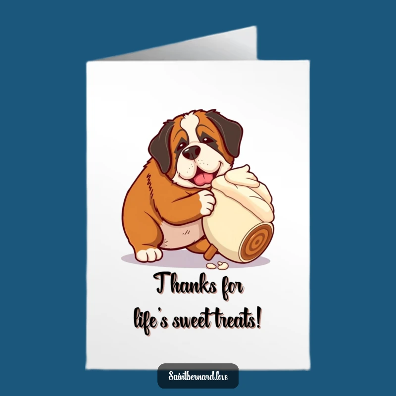 Free Printable Thank You Card: Saint Bernard Ice Cream Funny Downloadable Gift