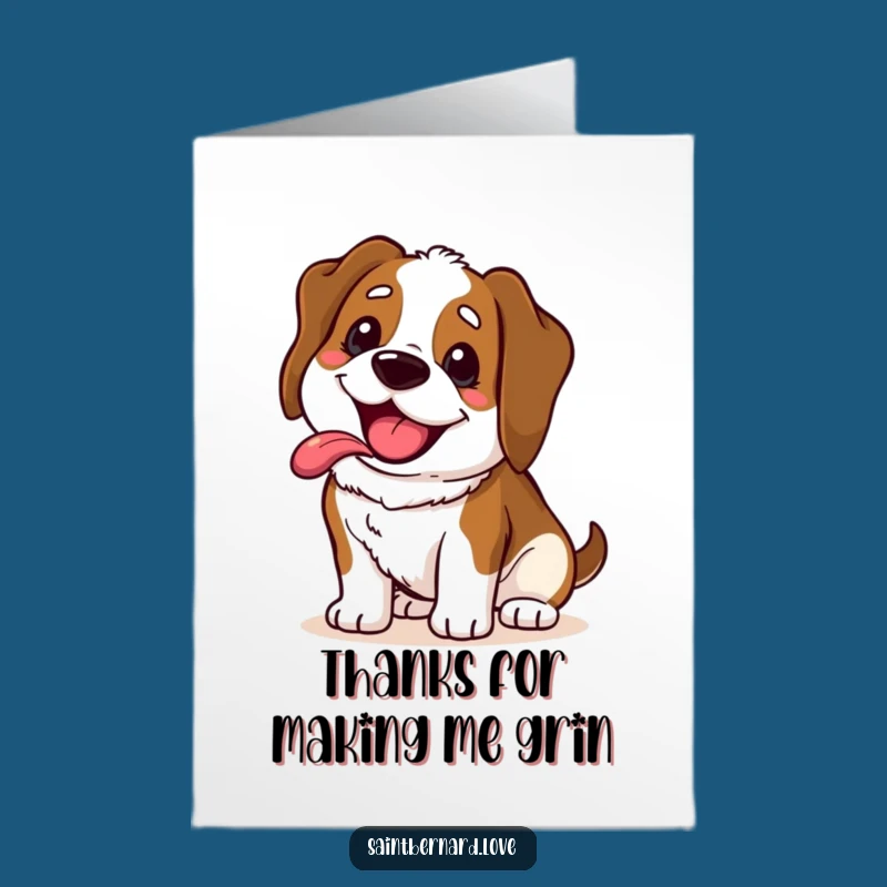 Free Printable Thank You Card: Happy Saint Bernard Grin, Funny Downloadable Gift!