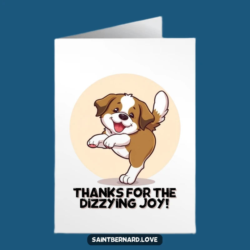 Free Printable Thank You Card: Saint Bernard Pup's Wiggle, Appreciative Digital Art