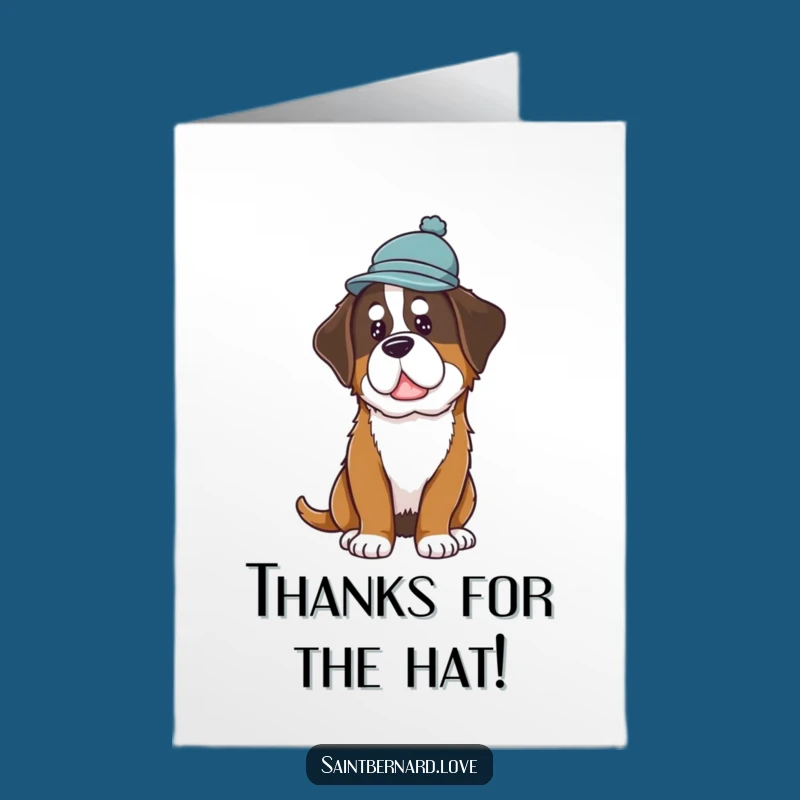 Free Printable Thank You Card: Quirky Saint Bernard, Hat, Downloadable Gratitude