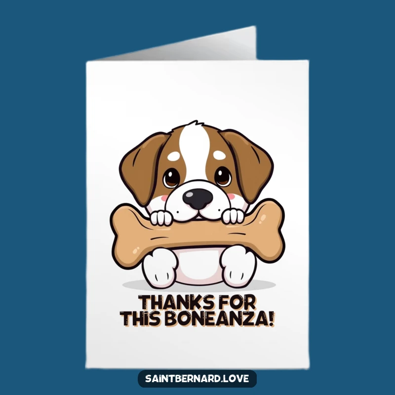 Free Printable Thank You Card: Saint Bernard's Bone Surprise, Funny Downloadable Gift!