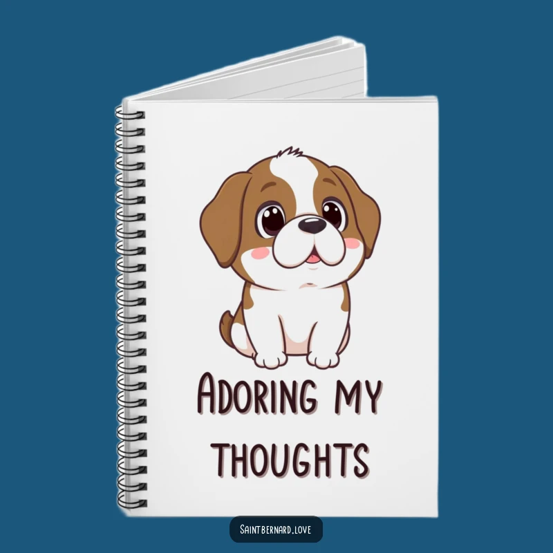 Funny Saint Bernard Adoring Eyes Notebook - Journal Sweet Dog Pages, Gift