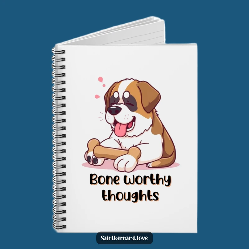 Funny Saint Bernard Bone Notebook - Hilarious Gift for Dog Lovers