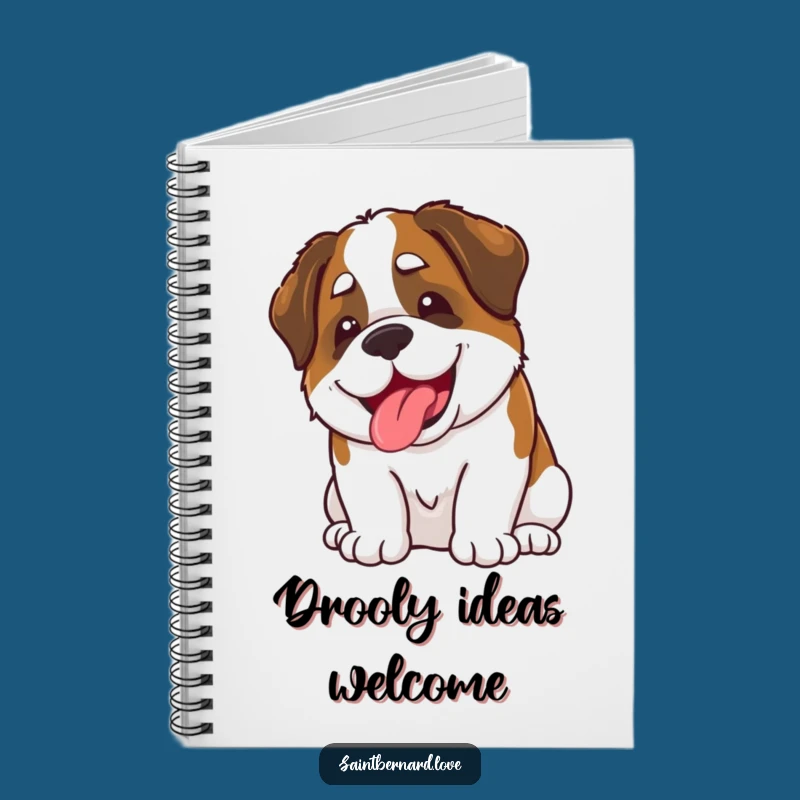 Funny Kawaii Saint Bernard Notebook: Jot Down Slobbery Thoughts - Ideal Funny Gift