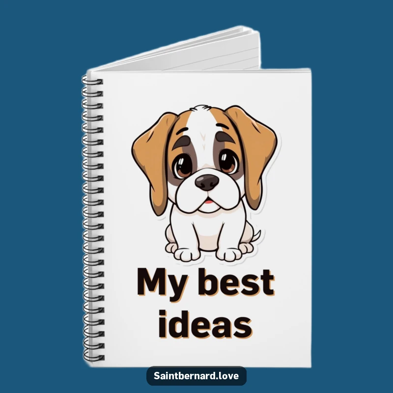 Funny Kawaii Saint Bernard Notebook - Curious Dog Journal Gift