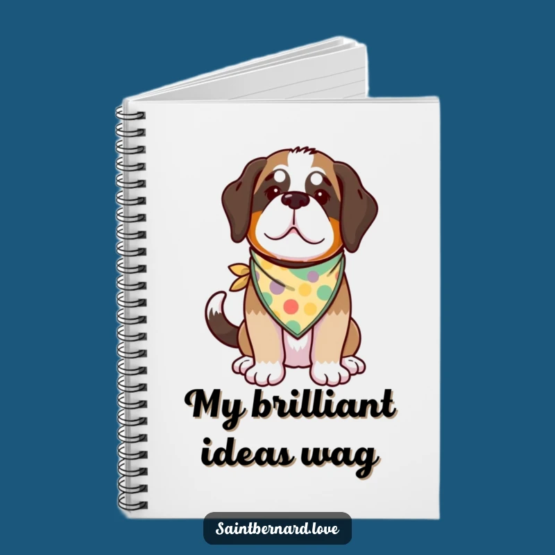 Funny Kawaii Saint Bernard Notebook - Jot Down Ideas with Wagging Tail