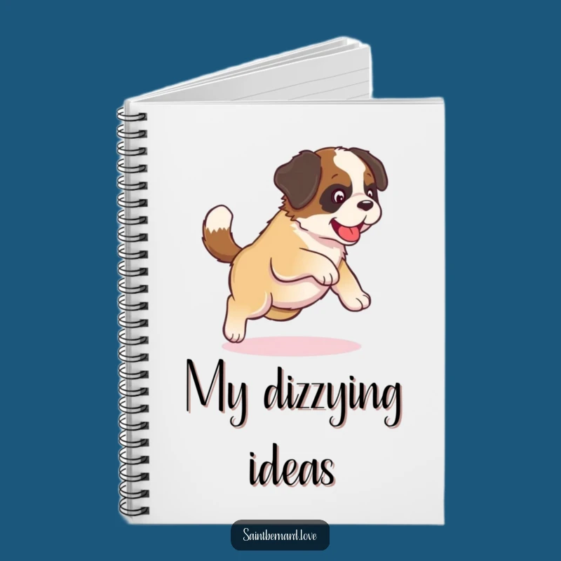 Funny Kawaii Saint Bernard Notebook - Tail Chasing Ideas, Perfect Journal