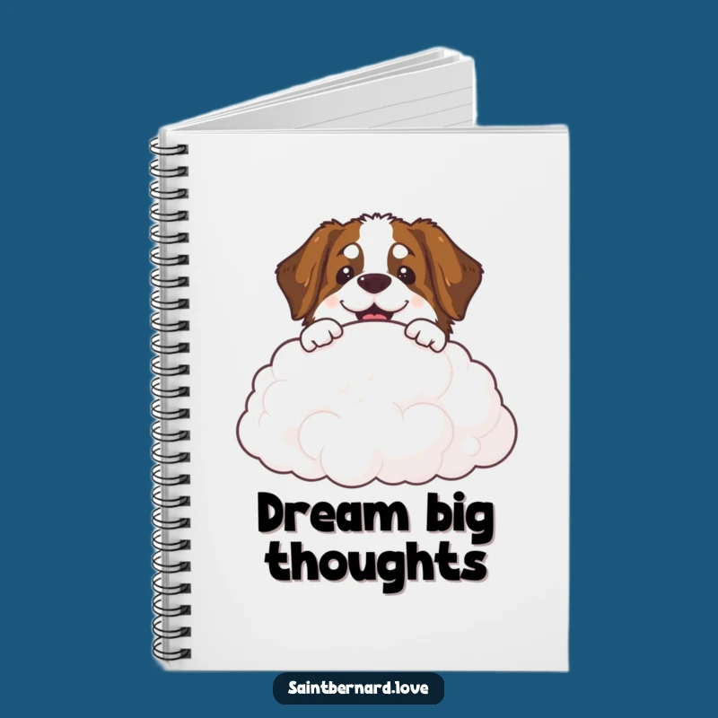 Funny Saint Bernard Cloud Notebook - Jot Down Your Heavenly Thoughts!