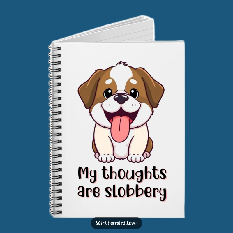 Funny Saint Bernard Notebook: Kawaii Dog Panting, Perfect Humorous Journal Gift