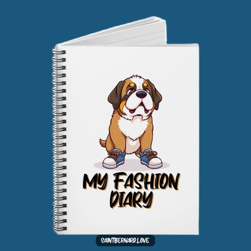 Funny Saint Bernard Shoe Notebook - Comical Thoughts, Tiny Footwear