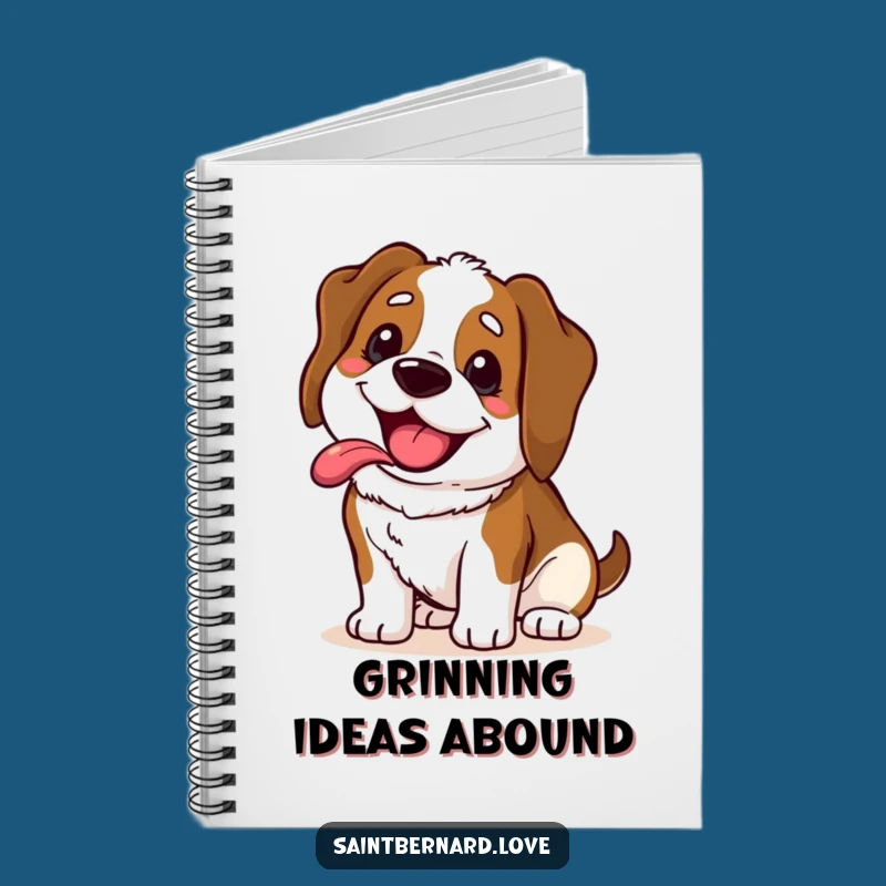 Funny Saint Bernard Notebook - Happy Grin Journal Gift