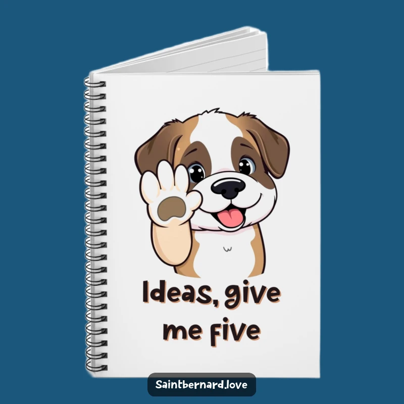 Funny Saint Bernard Notebook - Kawaii High Five Journal Gift