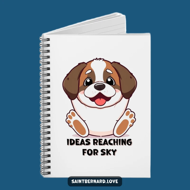 Funny Kawaii Saint Bernard Notebook - Jot Down Excitement with Paws Up