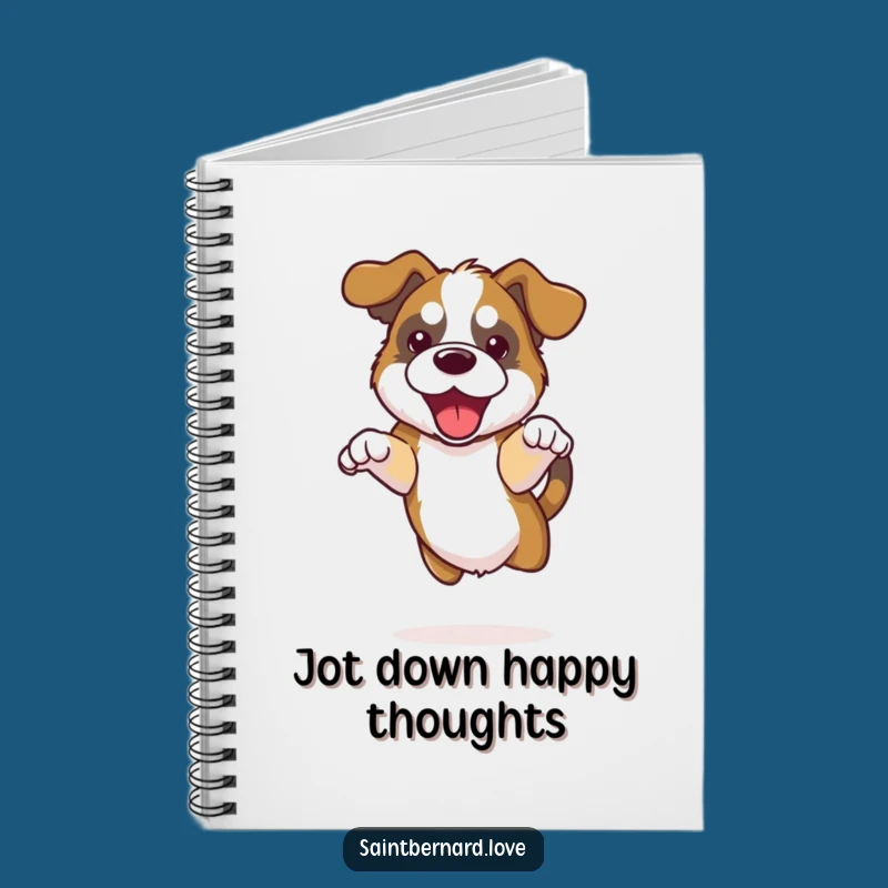 Funny Kawaii Saint Bernard Notebook - Jot Down Ideas with Happy Jump