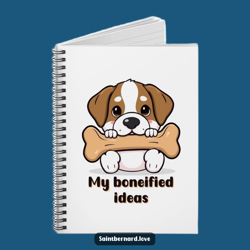 Funny Saint Bernard Notebook - Kawaii Bone Peek Journal Gift