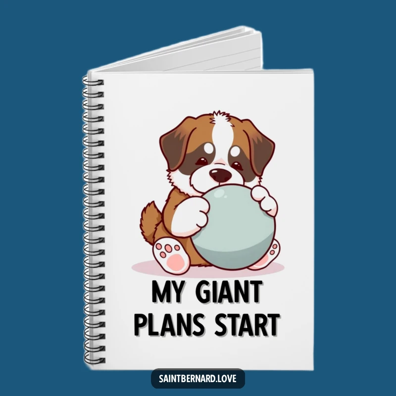 Funny Saint Bernard Notebook: Big Paws Play, Perfect Humorous Journal Gift