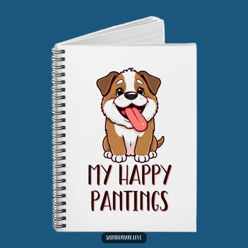 Funny Kawaii Saint Bernard Notebook - Happy Panting Ideas, Perfect Journal
